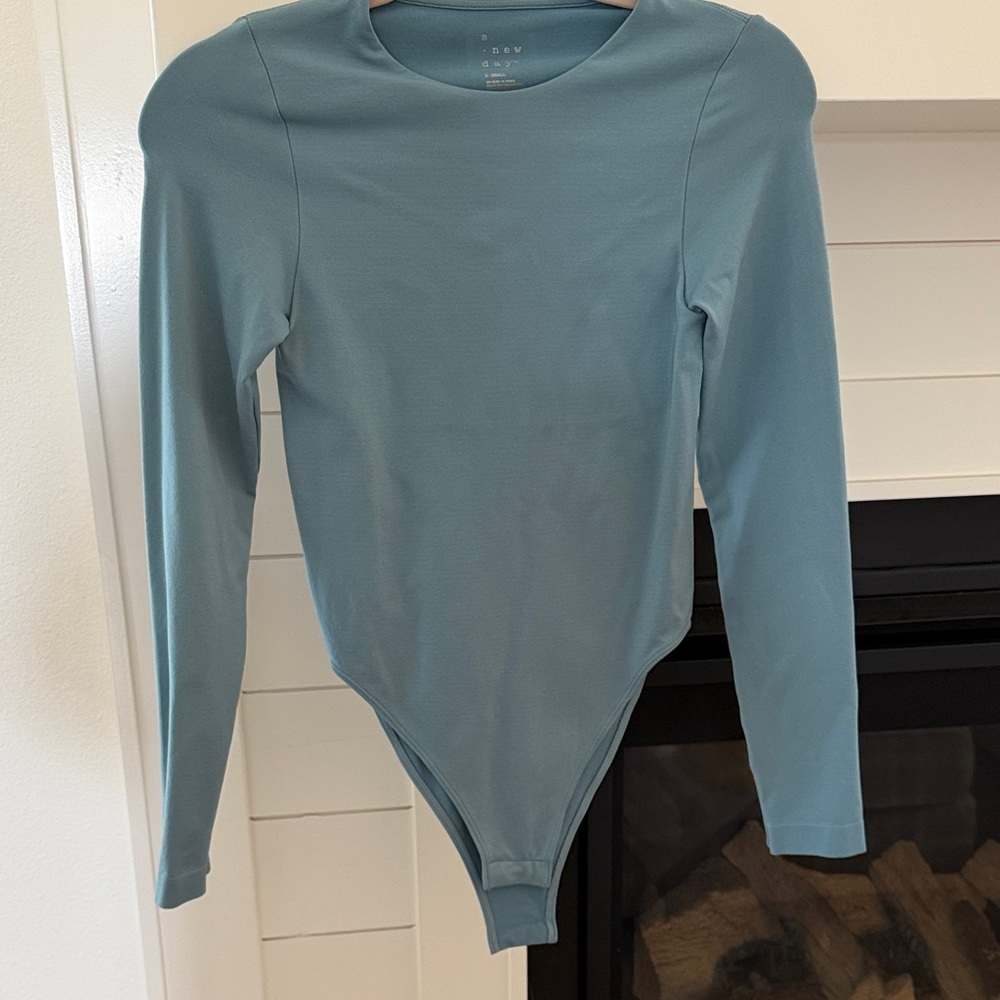 a new day Long Sleeve Blue-Green Bodysuit